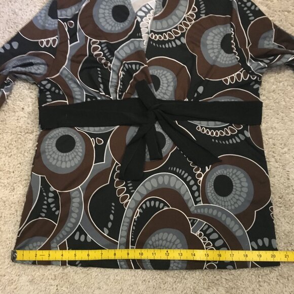 Y2K Carol Rose Retro 70s Groovy Tie Up Wrap Top Made in USA - Picture 14 of 16